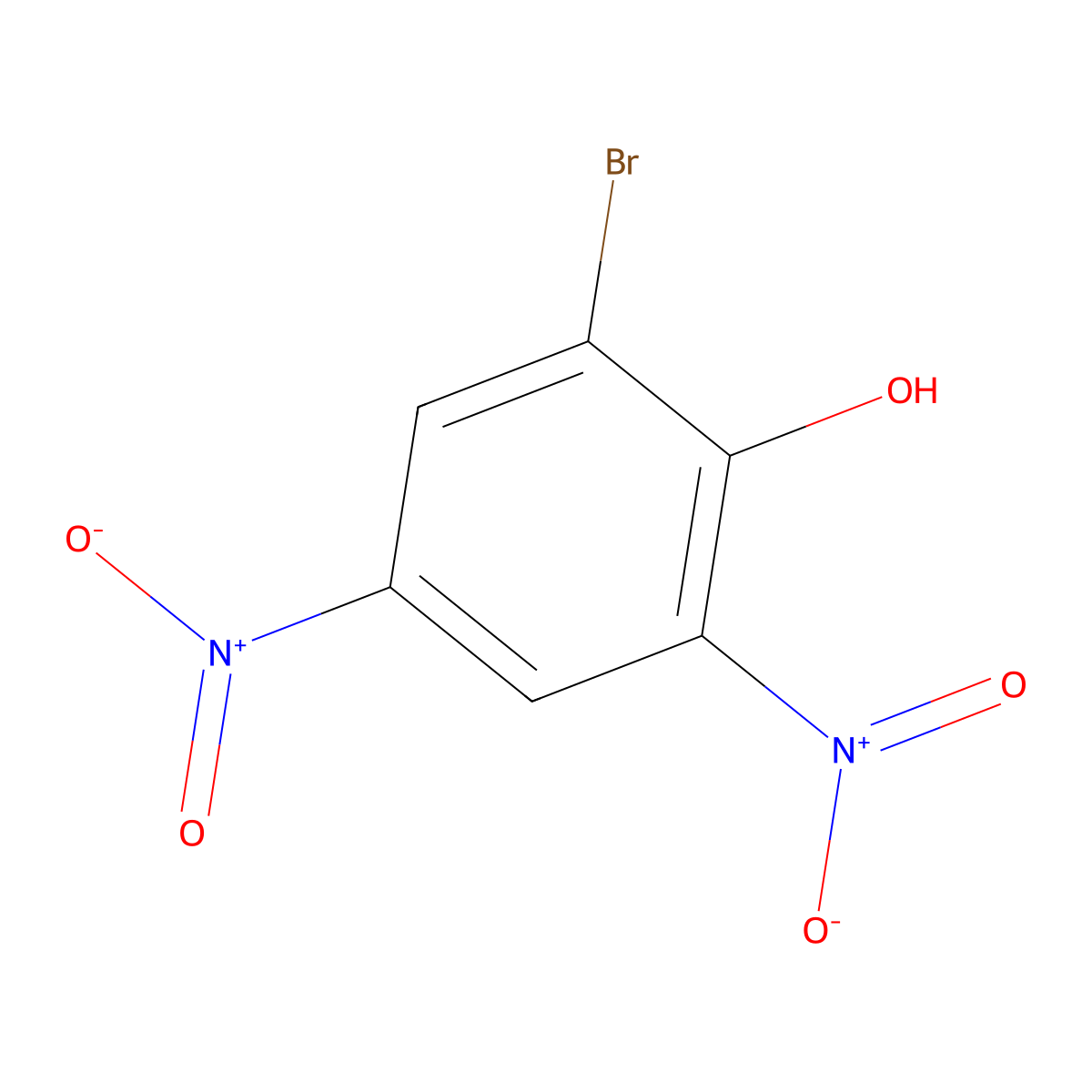 2-Bromo-4,6-dinitrophenol molecular structure, CAS 2316-50-9