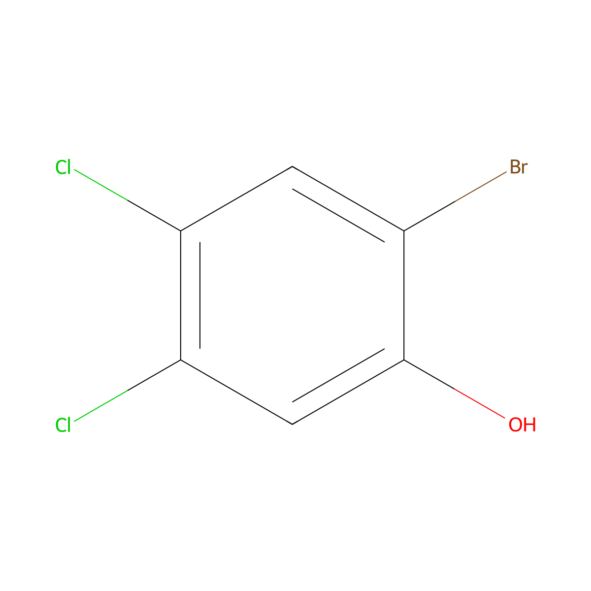 2-Bromo-4,5-dichlorophenol molecular structure, CAS 2316-56-5