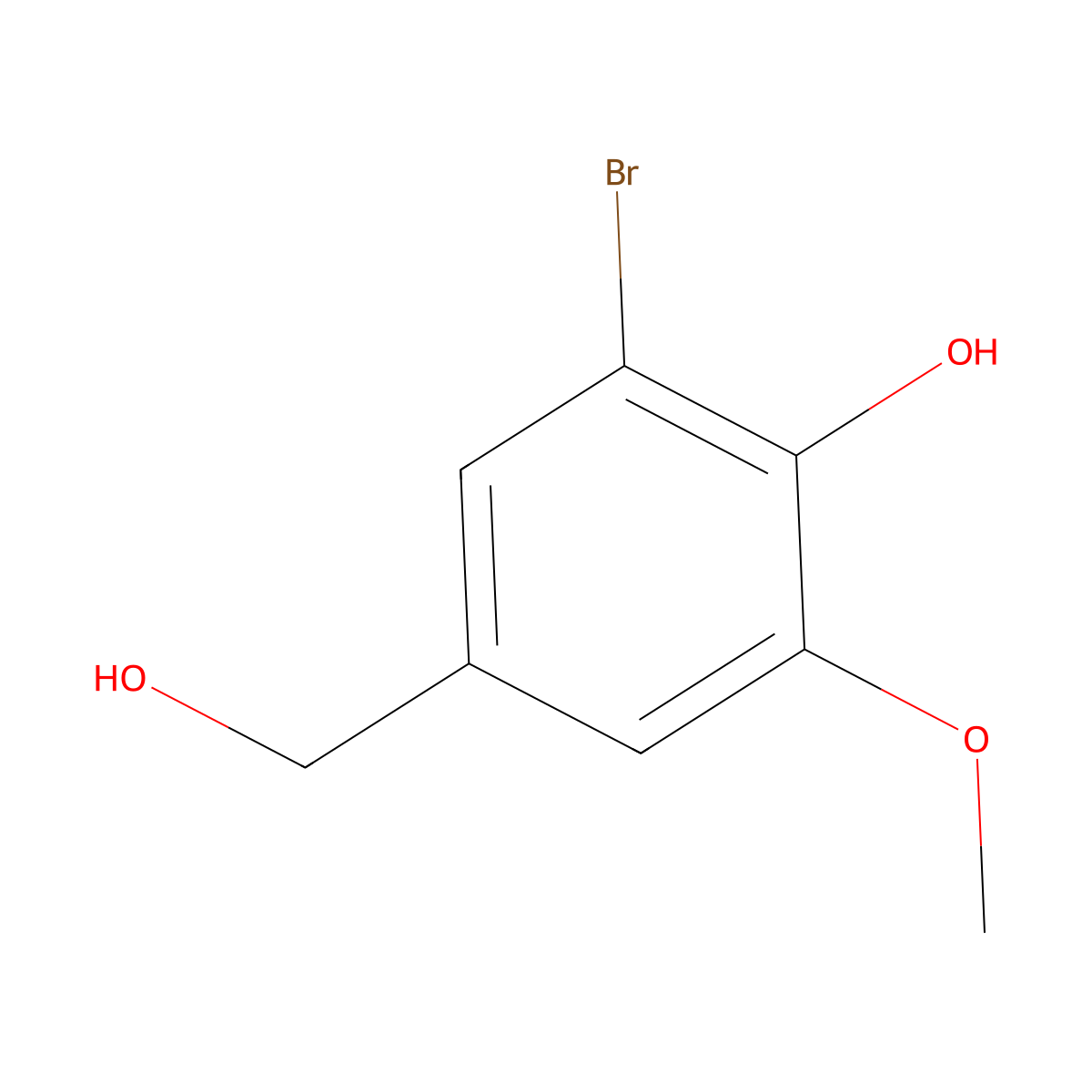 3-Bromo-4-hydroxy-5-methoxybenzyl alcohol molecular structure, CAS 2316-61-2