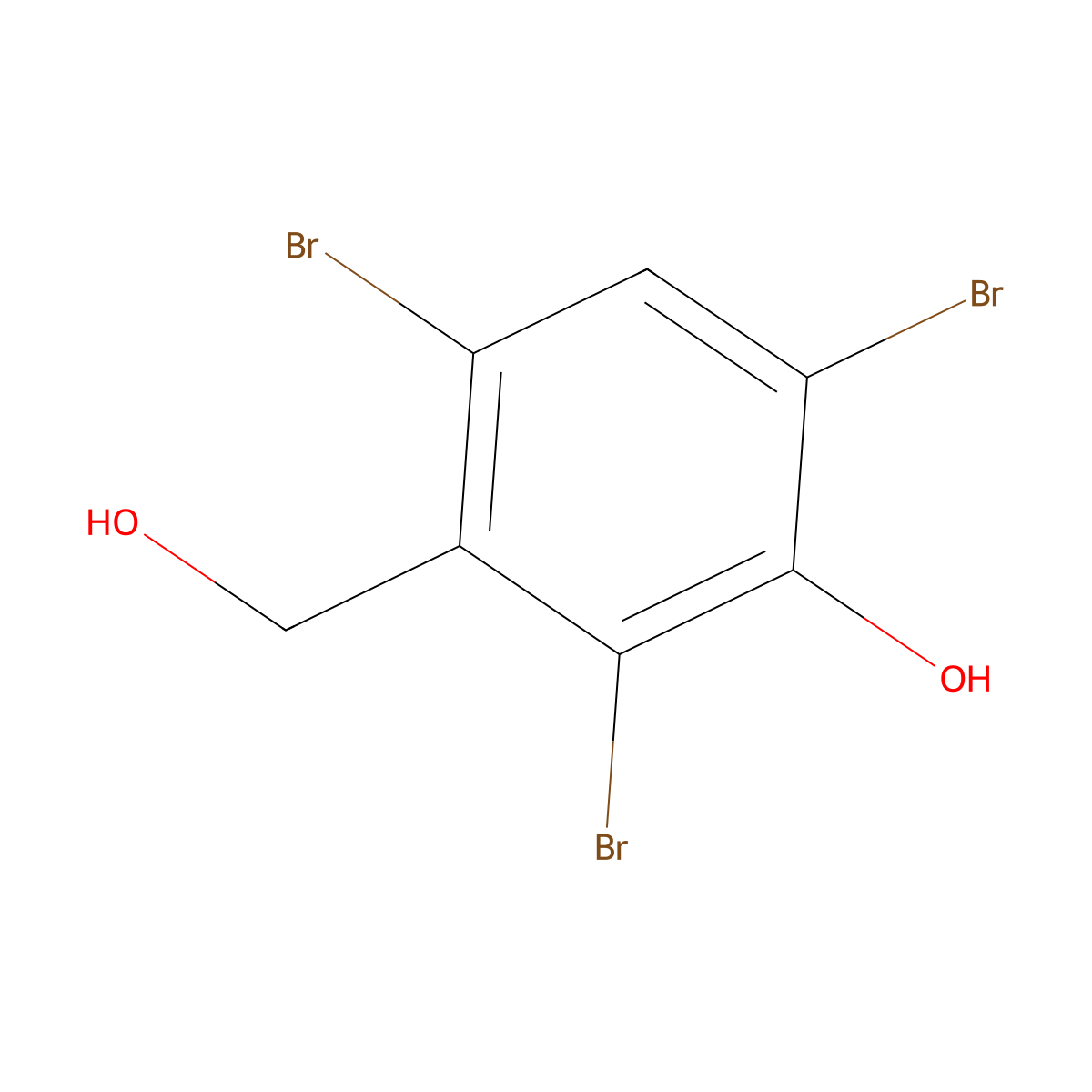 3-Hydroxy-2,4,6-tribromobenzyl alcohol molecular structure, CAS 2316-63-4