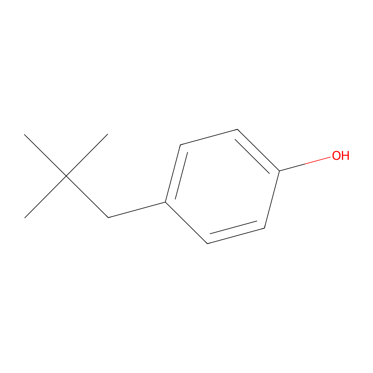 4-(2,2-Dimethylpropyl)phenol molecular structure, CAS 2316-92-9