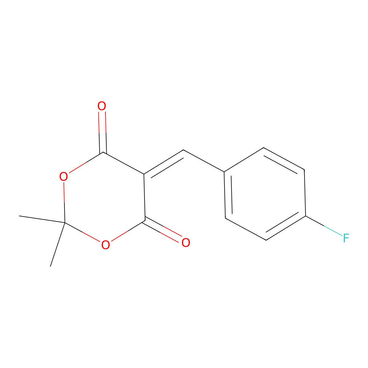 5-(4-Fluorobenzylidene)-2,2-dimethyl-1,3-dioxane-4,6-dione molecular structure, CAS 23160-10-3