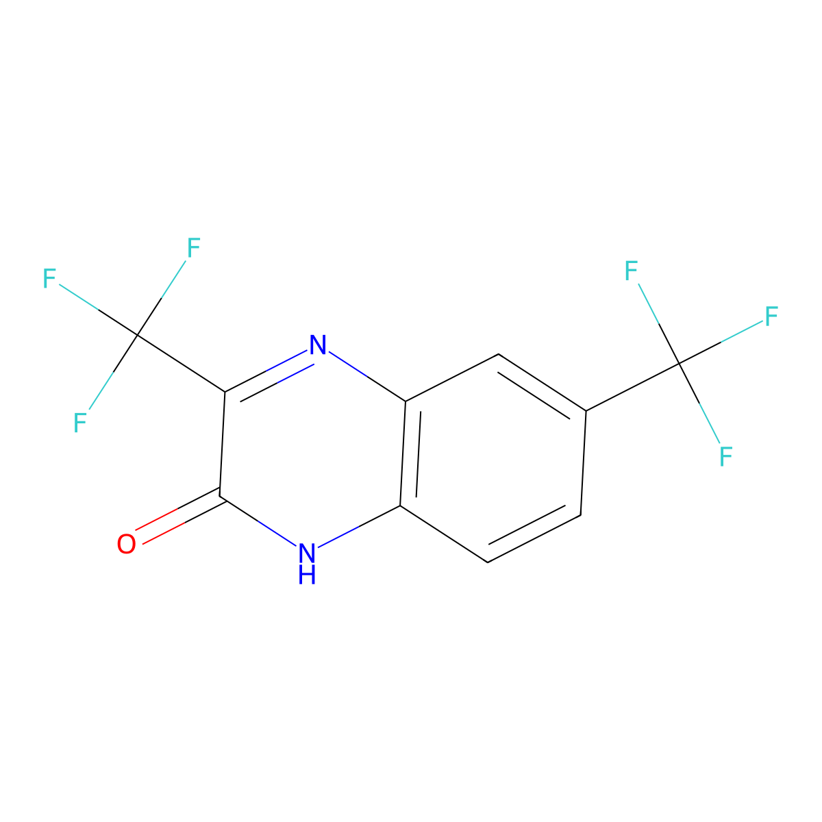 3,6-Bis(trifluoromethyl)-1,2-dihydroquinoxalin-2-one molecular structure, CAS 231607-76-4
