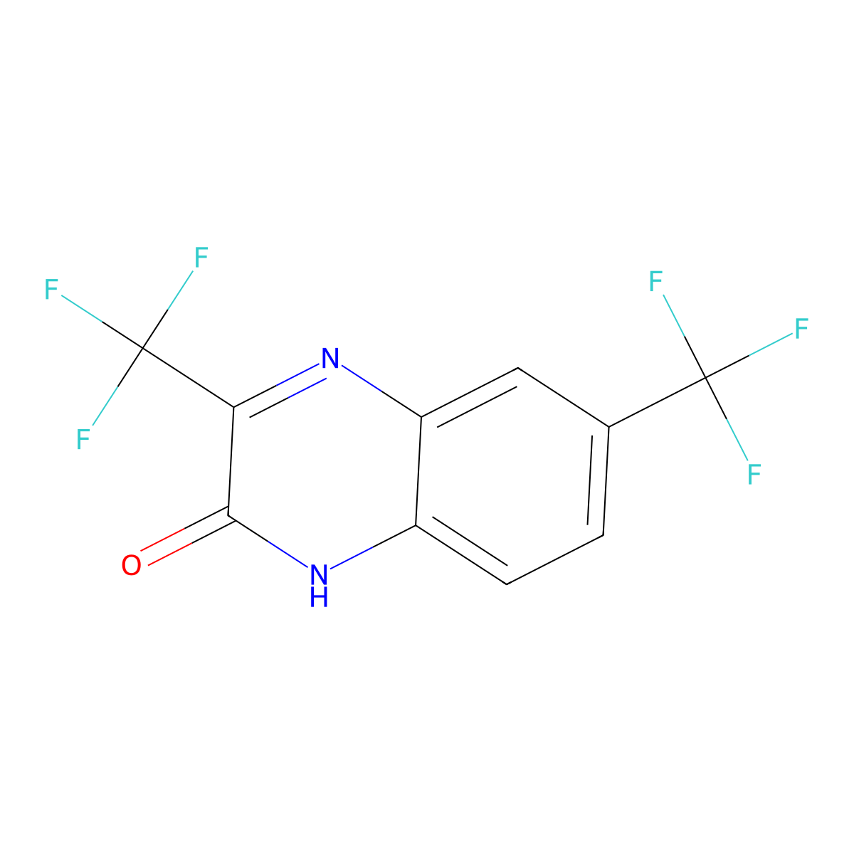 3,6-Bis(trifluoromethyl)-1,2-dihydroquinoxalin-2-one molecular structure, CAS 231607-76-4