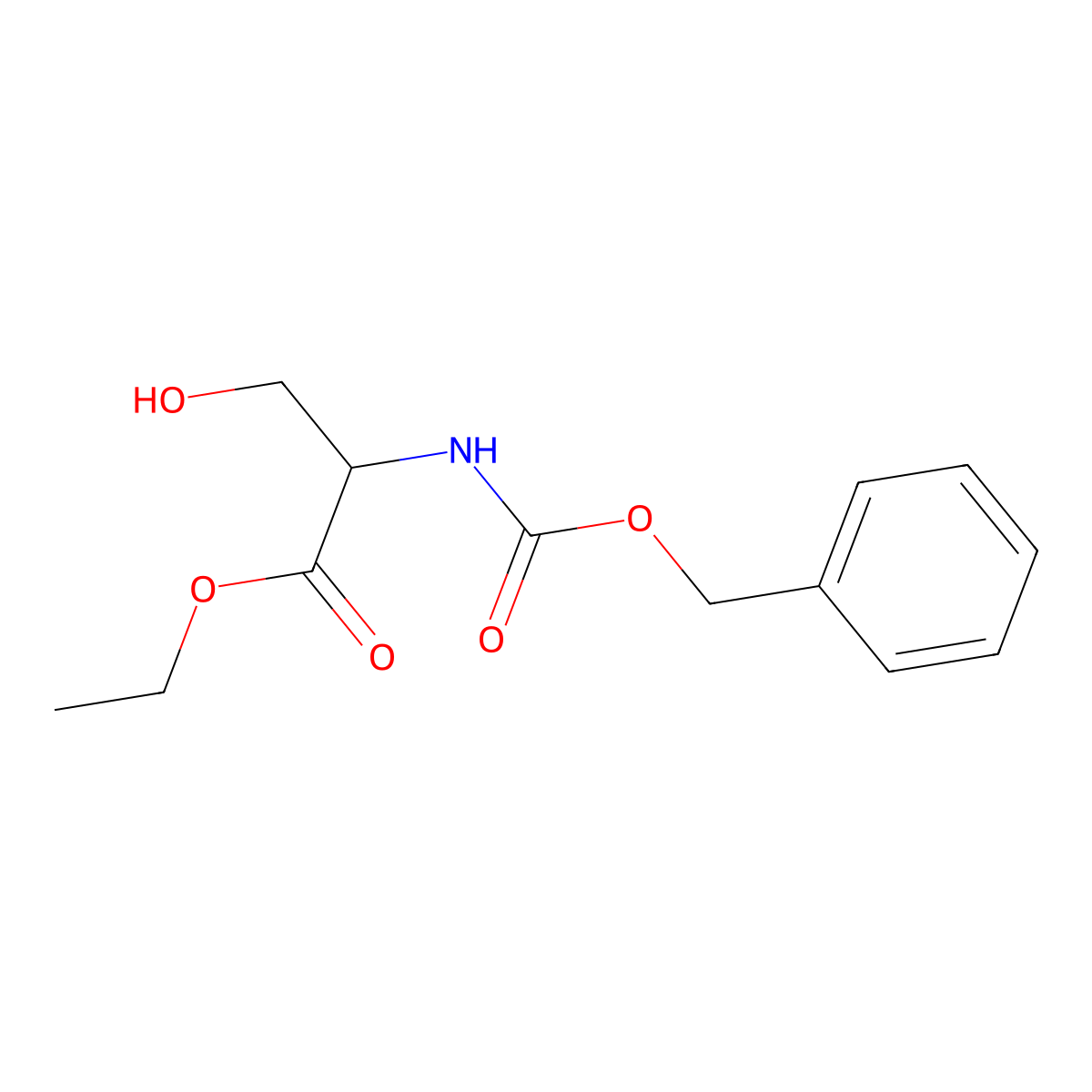 Ethyl 2-{[(benzyloxy)carbonyl]amino}-3-hydroxypropanoate molecular structure, CAS 23161-27-5