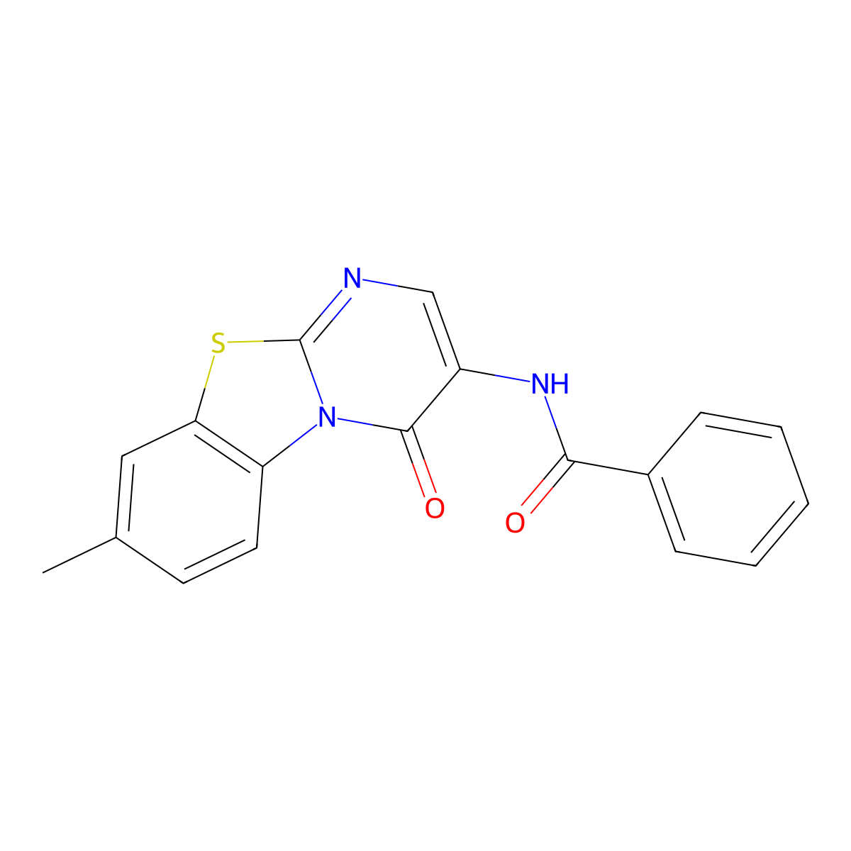 N-(8-methyl-4-oxo-4H-pyrimido[2,1-b][1,3]benzothiazol-3-yl)benzamide molecular structure, CAS 231619-67-3
