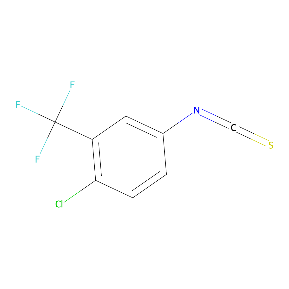 1-Chloro-4-isothiocyanato-2-(trifluoromethyl)benzene molecular structure, CAS 23163-86-2