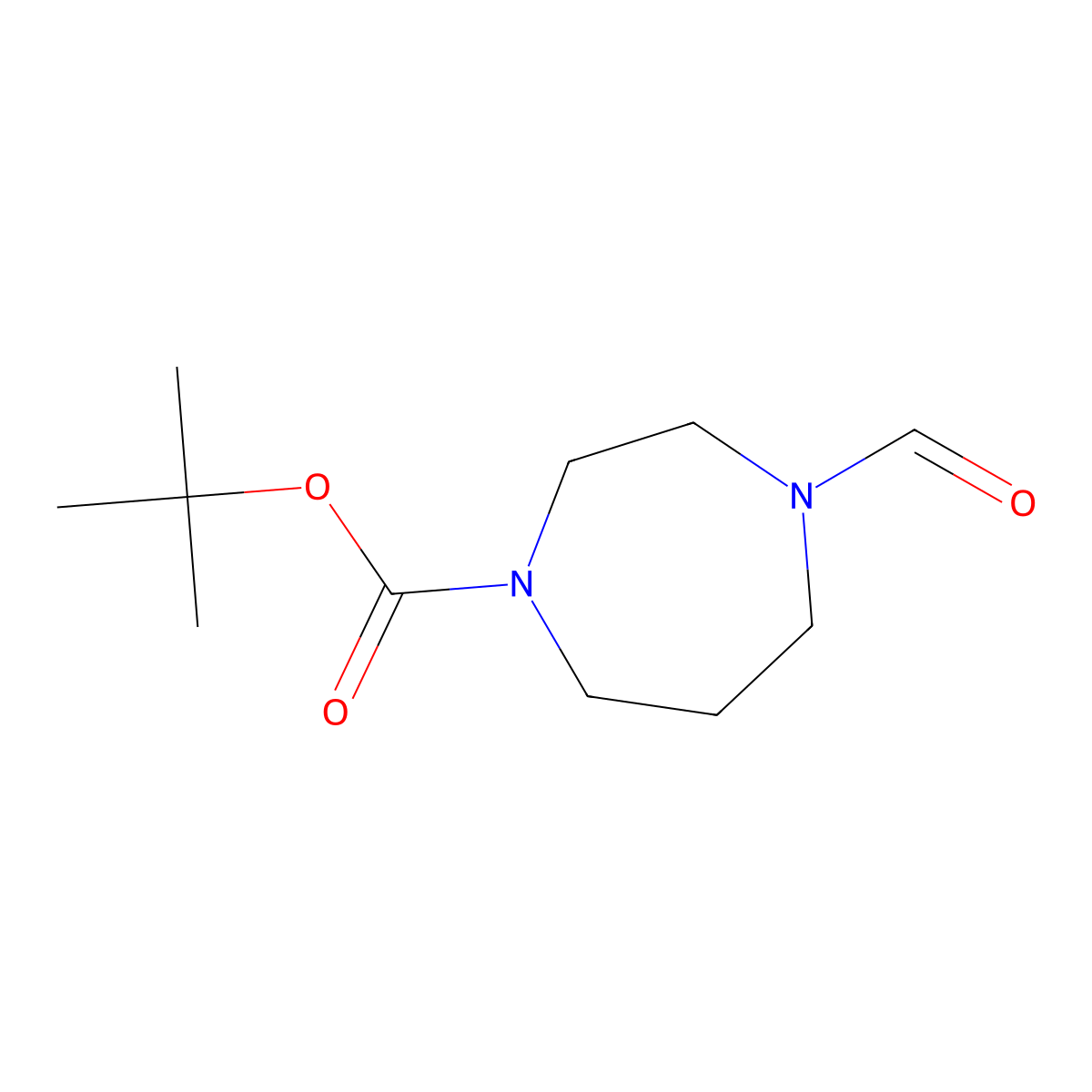 Tert-butyl 4-formyl-1,4-diazepane-1-carboxylate molecular structure, CAS 2316300-98-6