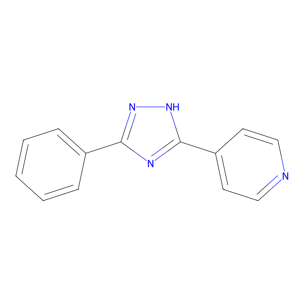 4-(3-phenyl-1H-1,2,4-triazol-5-yl)pyridine molecular structure, CAS 23164-60-5