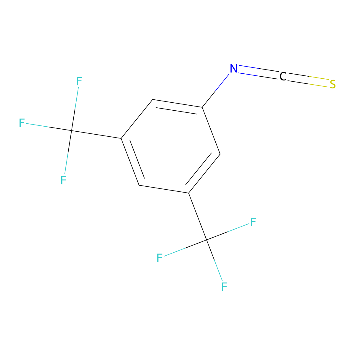 3,5-Bis(trifluoromethyl)phenyl isothiocyanate molecular structure, CAS 23165-29-9