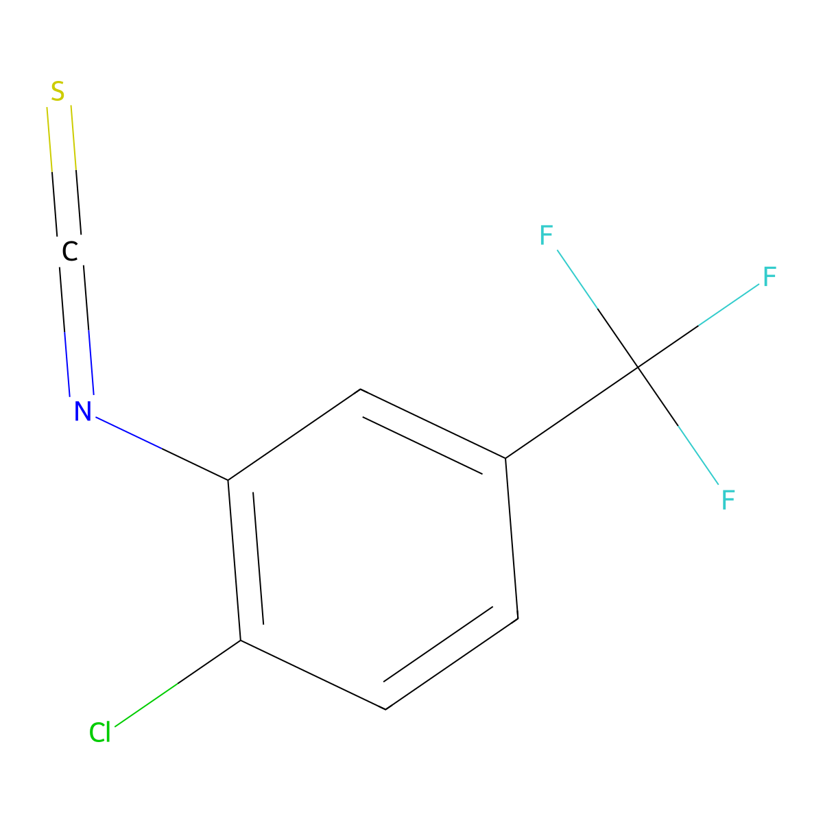 2-Chloro-5-(trifluoromethyl)phenyl isothiocyanate molecular structure, CAS 23165-49-3