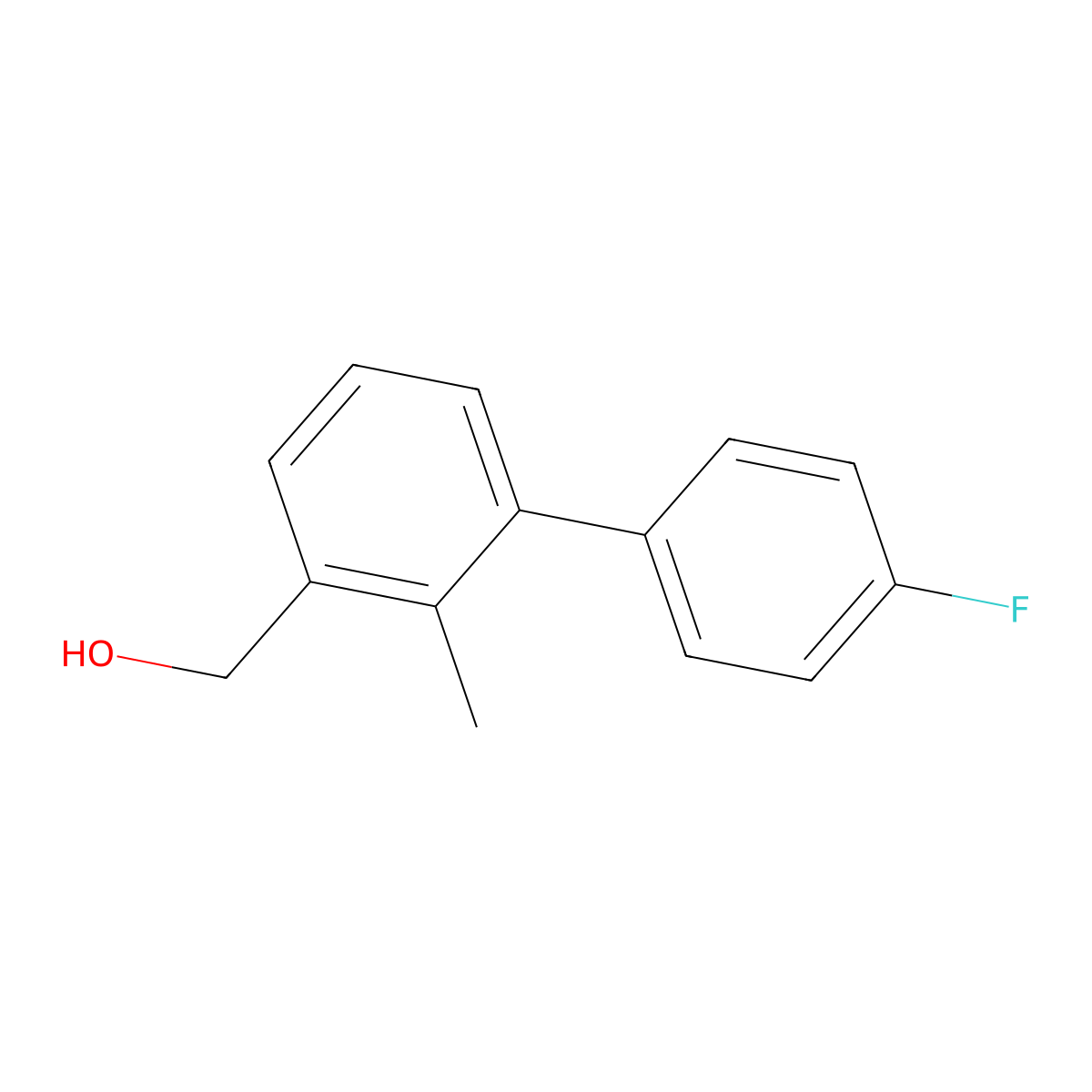 (4'-Fluoro-2-methyl-[1,1'-biphenyl]-3-yl)methanol molecular structure, CAS 2316702-52-8