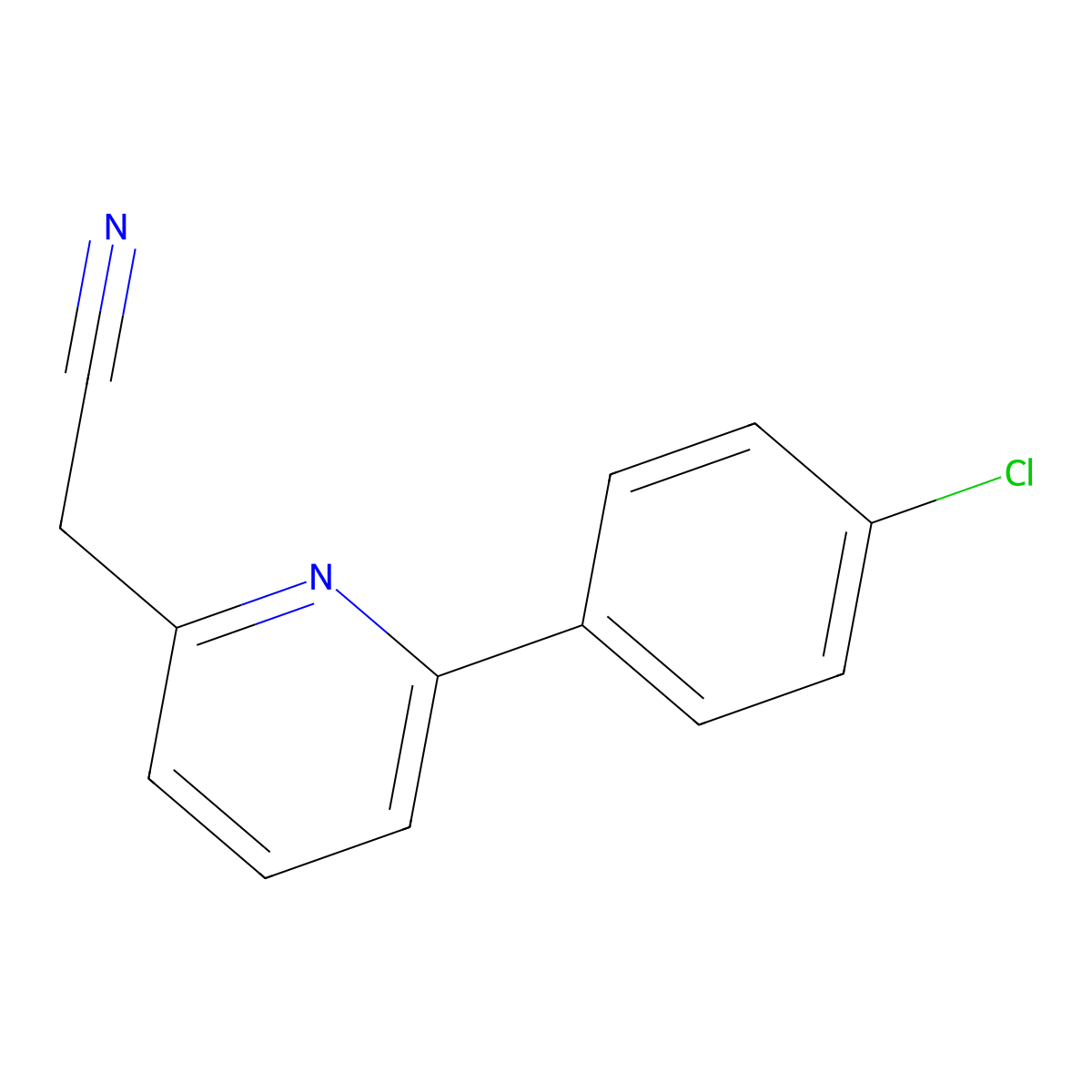 2-(6-(4-Chlorophenyl)pyridin-2-yl)acetonitrile molecular structure, CAS 23168-76-5