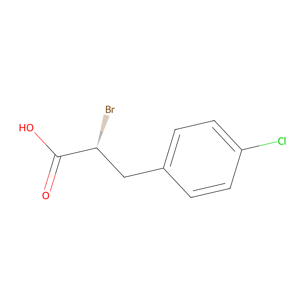 (2R)-2-bromo-3-(4-chlorophenyl)propanoic acid molecular structure, CAS 2316816-82-5