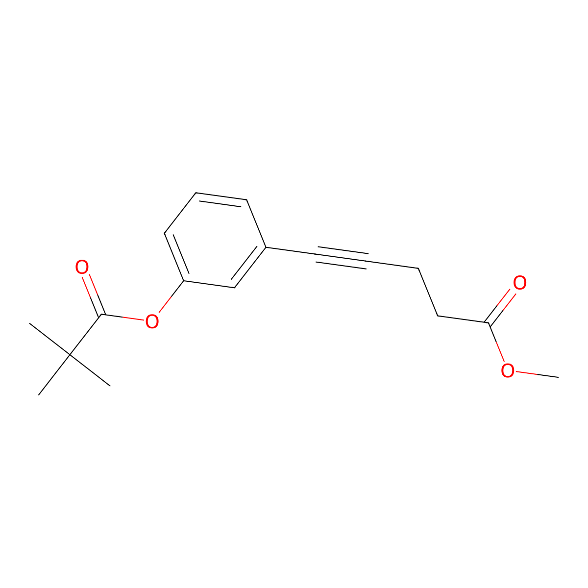 Methyl 5-(3-(pivaloyloxy)phenyl)pent-4-ynoate molecular structure, CAS 2316820-47-8