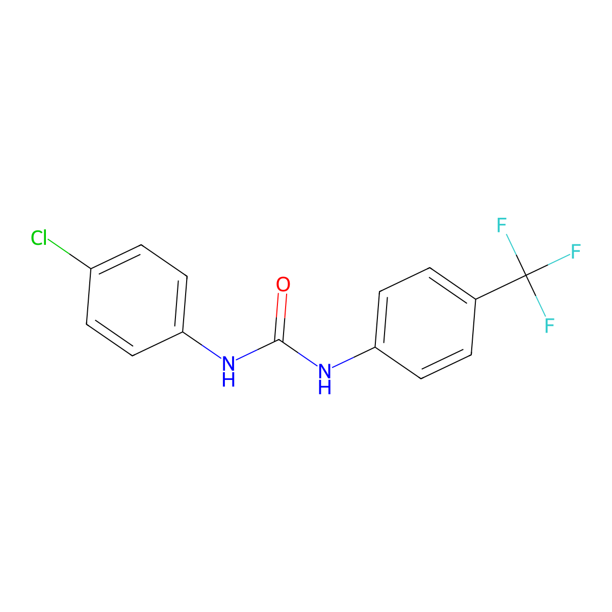 1-(4-Chlorophenyl)-3-[4-(trifluoromethyl)phenyl]urea molecular structure, CAS 2317-30-8