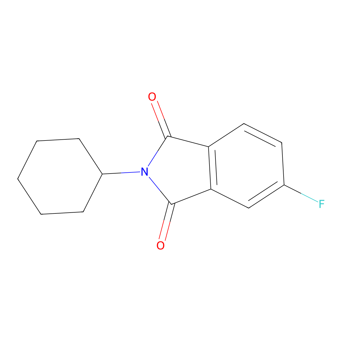 2-Cyclohexyl-5-fluoro-1H-isoindole-1,3(2H)-dione molecular structure, CAS 2317-80-8