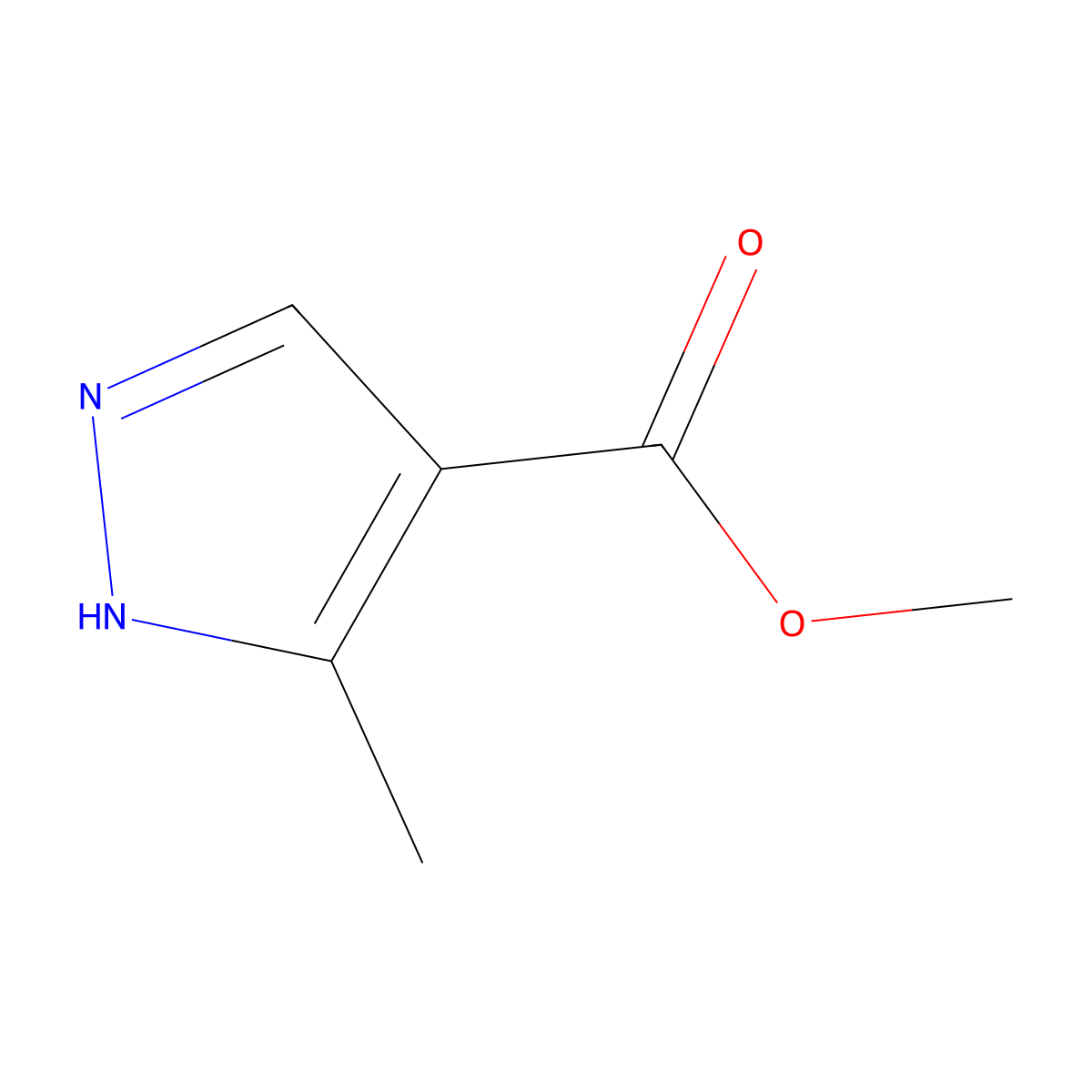 Methyl 3-methyl-1H-pyrazole-4-carboxylate molecular structure, CAS 23170-45-8