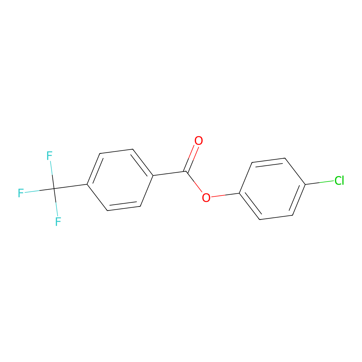 4-Chlorophenyl 4-(trifluoromethyl)benzoate molecular structure, CAS 23171-01-9