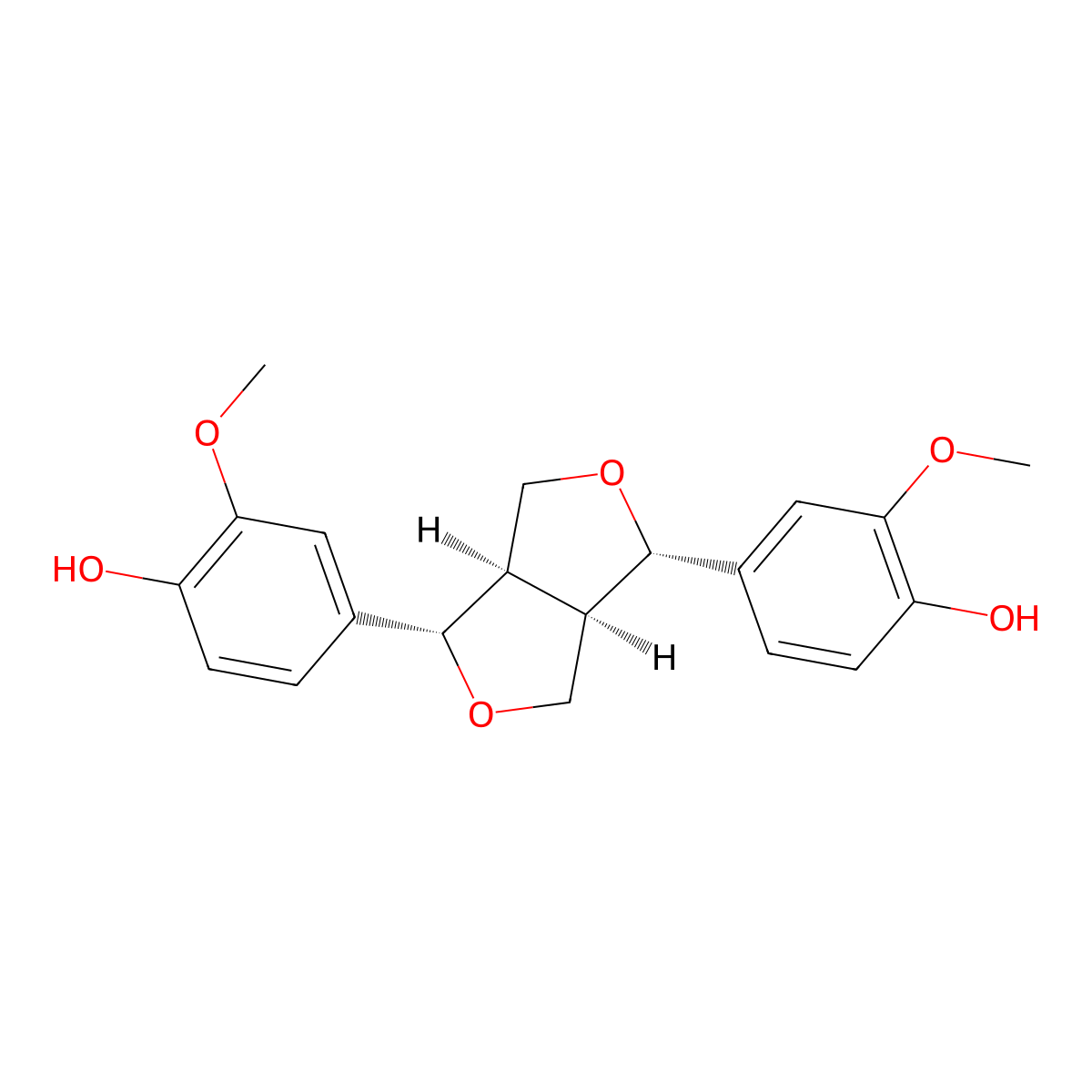 (+)-Pinoresinol molecular structure, CAS 23171-10-0