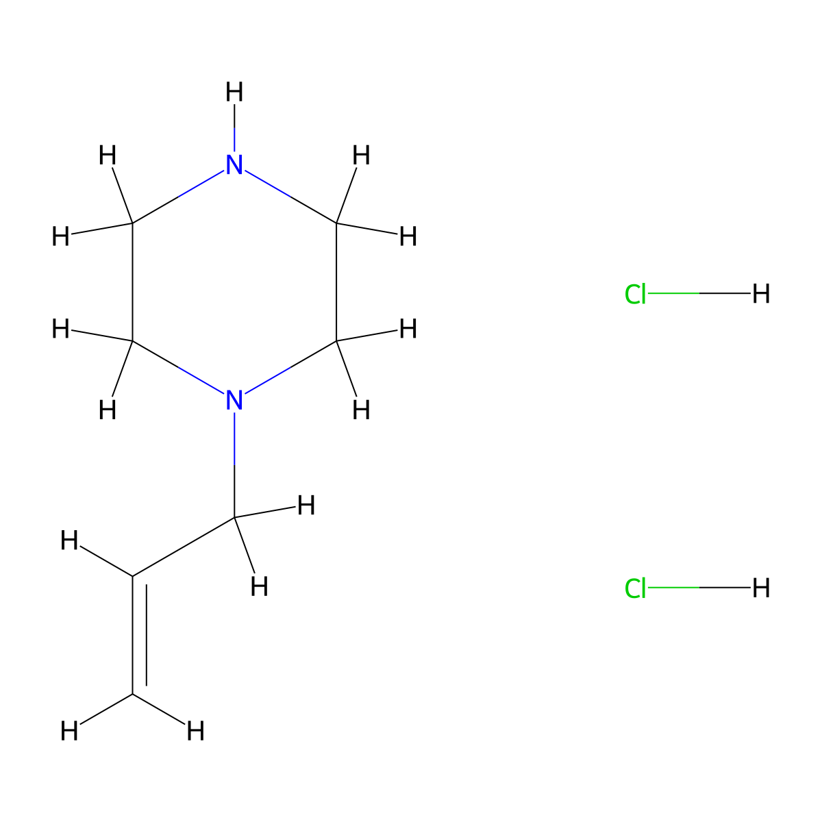1-Allylpiperazine dihydrochloride molecular structure, CAS 23173-52-6