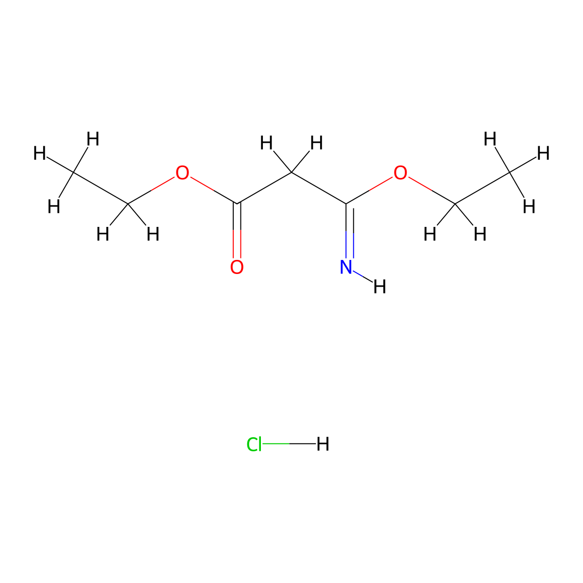 Ethyl 3-ethoxy-3-iminopropionate hydrochloride molecular structure, CAS 2318-25-4