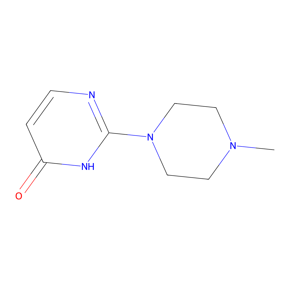 2-(4-methylpiperazin-1-yl)-1H-pyrimidin-6-one molecular structure, CAS 2318-54-9