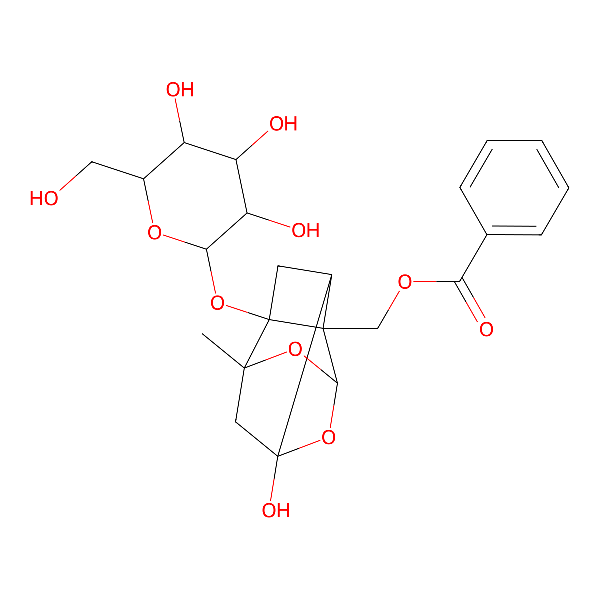 Paeoniflorin molecular structure, CAS 23180-57-6