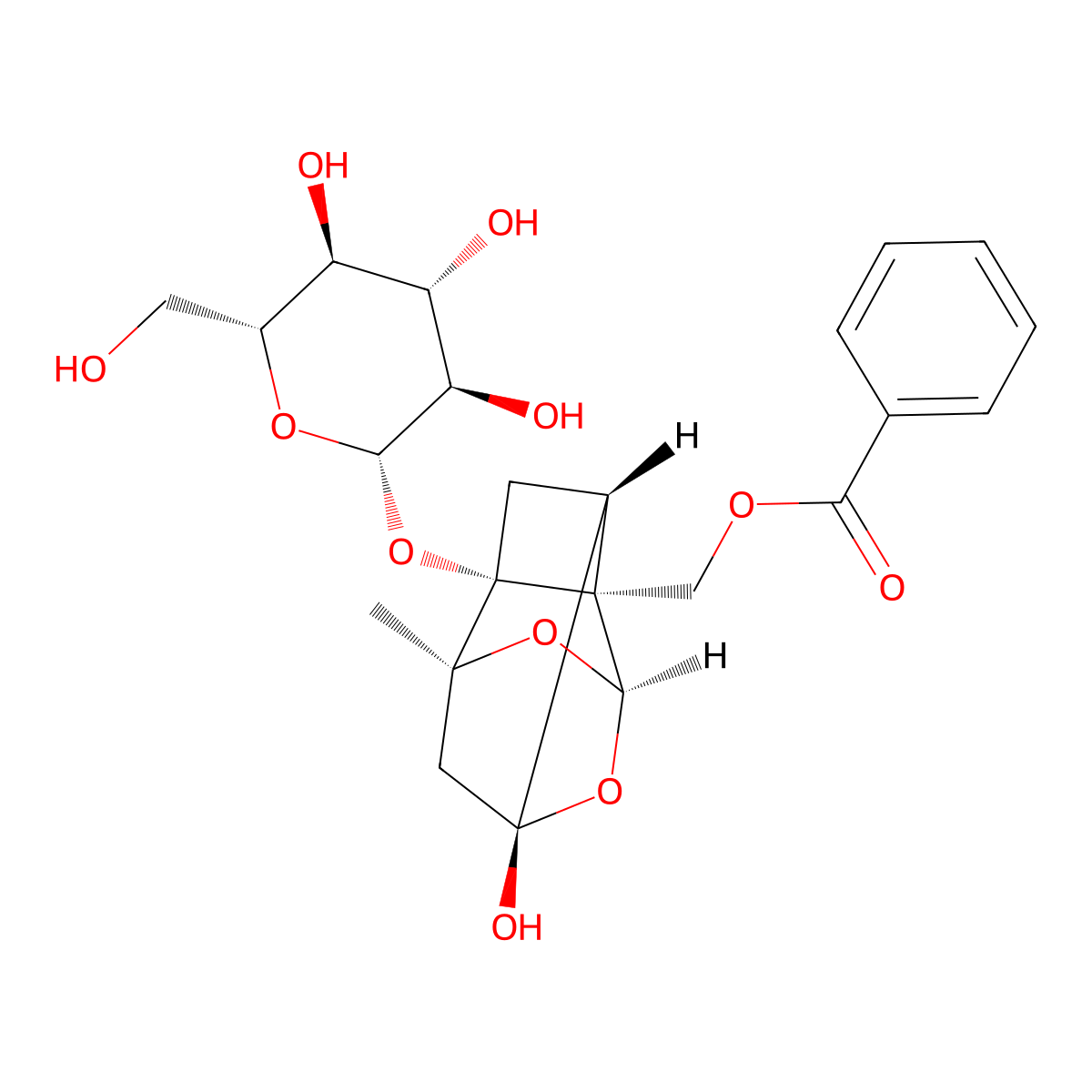 Paeoniflorin molecular structure, CAS 23180-57-6
