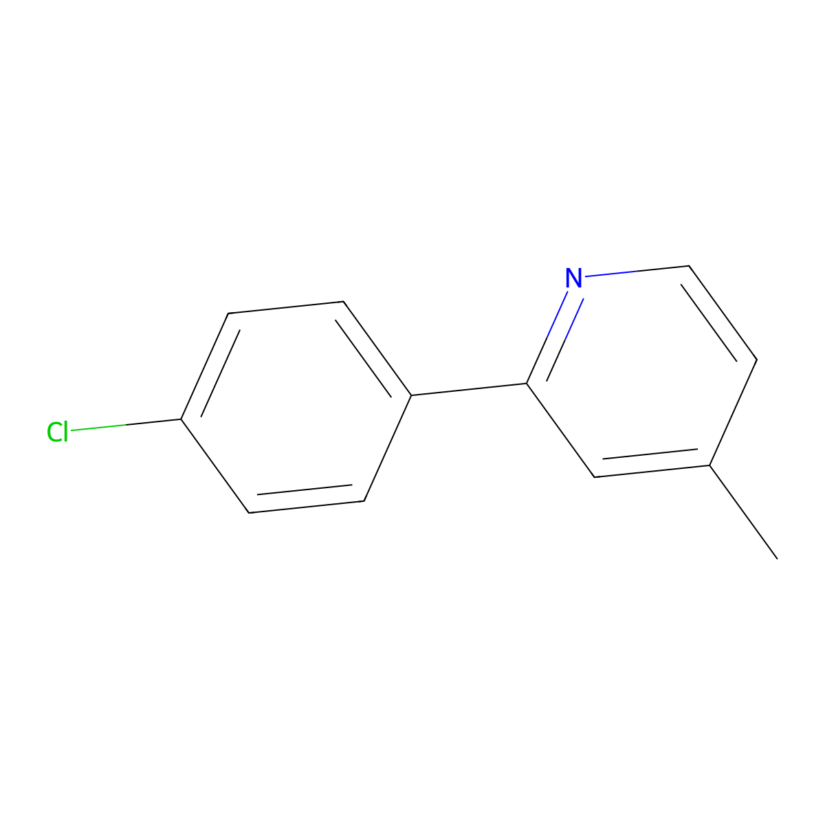 2-(4-Chlorophenyl)-4-methylpyridine molecular structure, CAS 23182-19-6