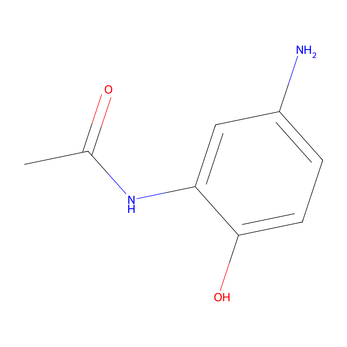 N-(5-amino-2-hydroxyphenyl)acetamide molecular structure, CAS 23184-60-3