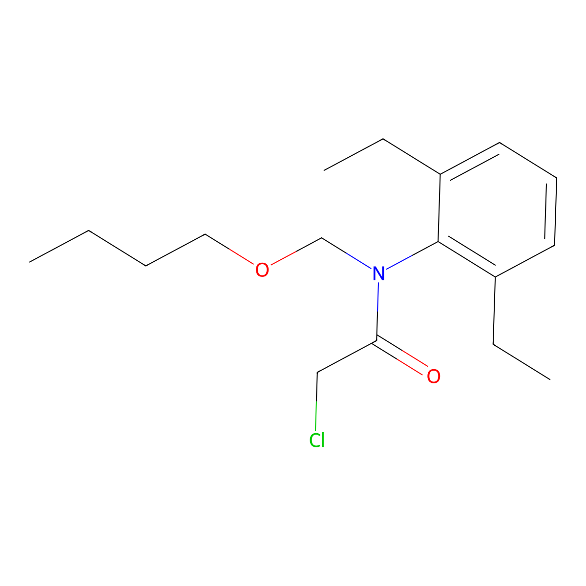 Butachlor molecular structure, CAS 23184-66-9
