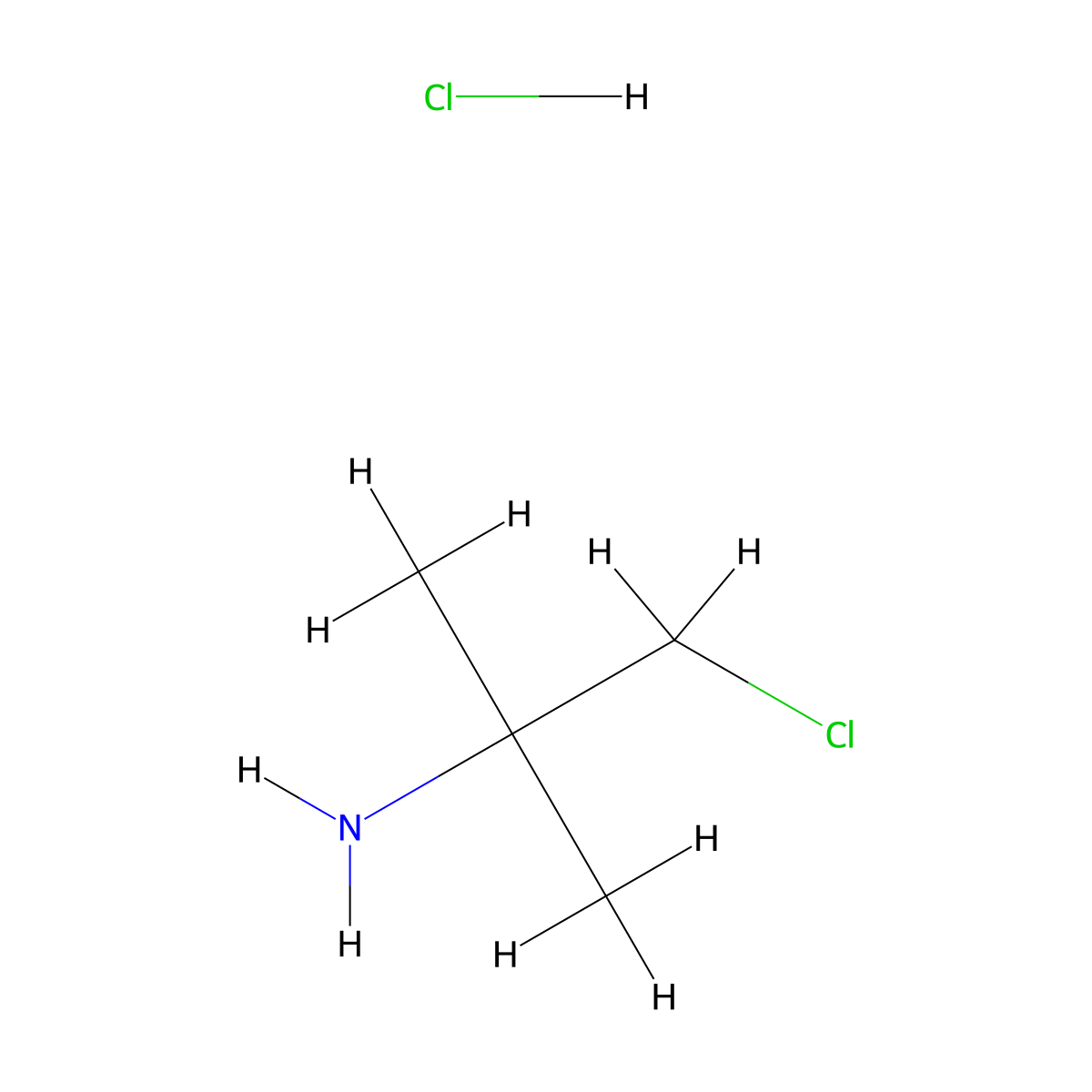 1-Chloro-2-methylpropan-2-amine hydrochloride molecular structure, CAS 23184-92-1