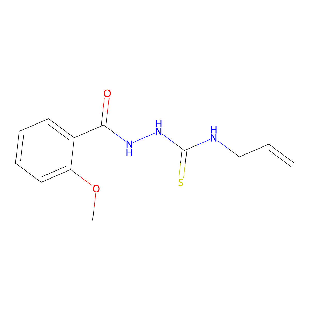 N-allyl-2-(2-methoxybenzoyl)hydrazinecarbothioamide molecular structure, CAS 23185-16-2