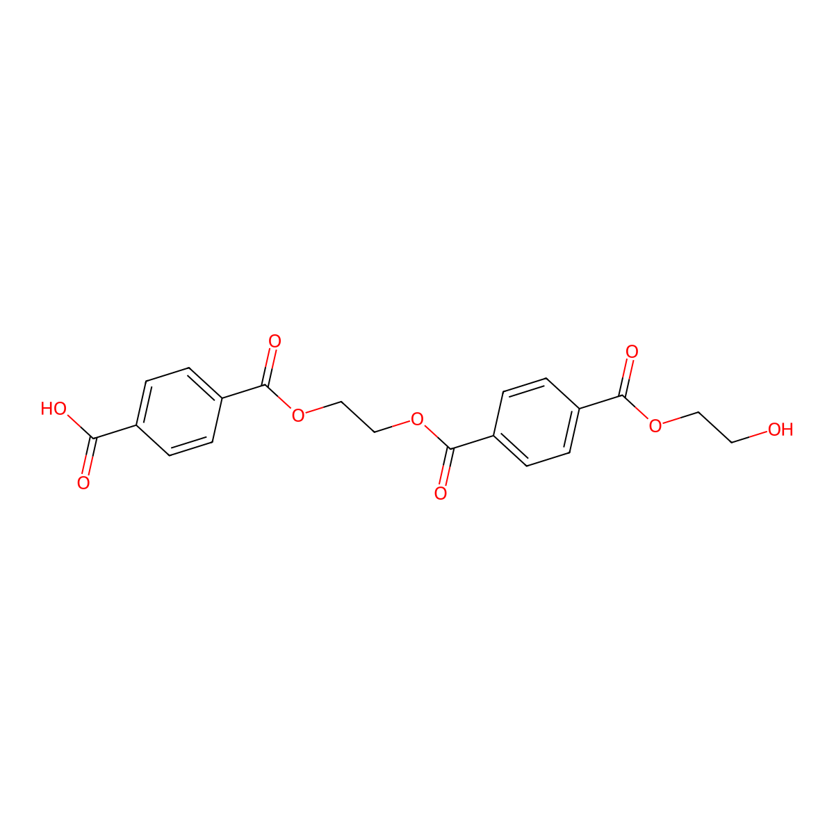4-((2-((4-((2-Hydroxyethoxy)carbonyl)benzoyl)oxy)ethoxy)carbonyl)benzoic acid molecular structure, CAS 23186-89-2
