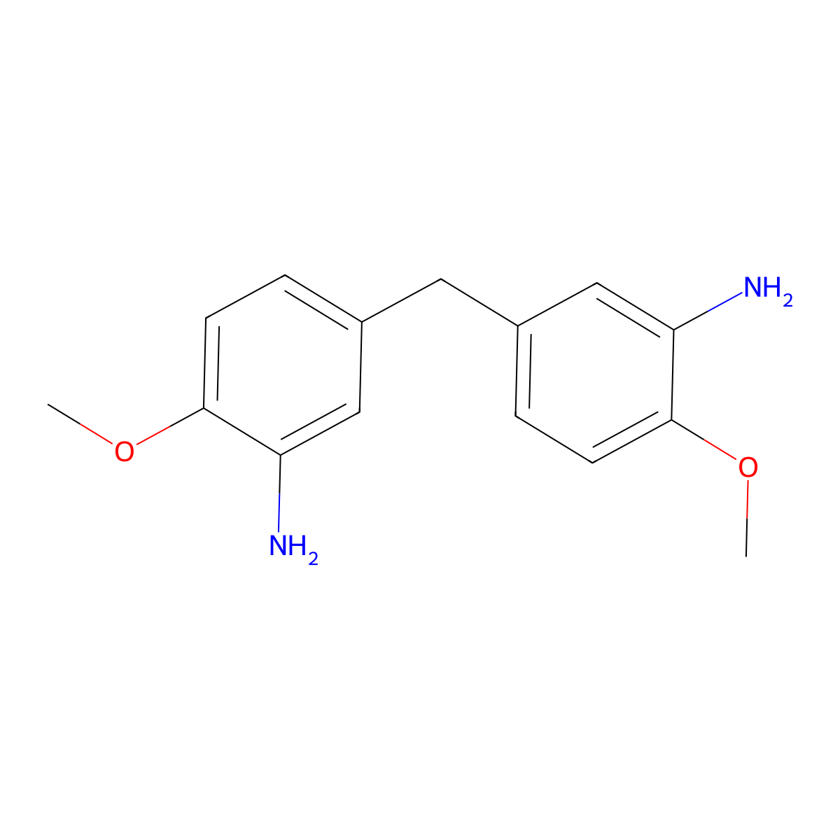 5-[(3-Amino-4-methoxyphenyl)methyl]-2-methoxyaniline molecular structure, CAS 23186-90-5