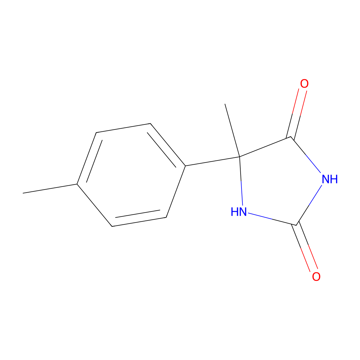 5-Methyl-5-(4-methylphenyl)imidazolidine-2,4-dione molecular structure, CAS 23186-96-1