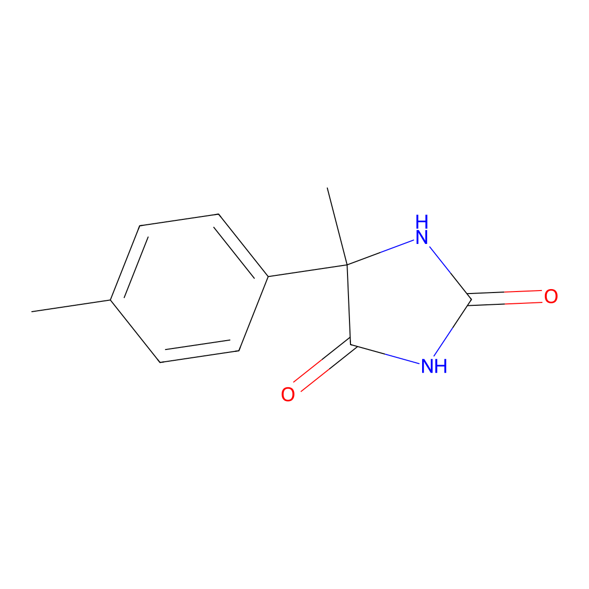 5-Methyl-5-(4-methylphenyl)imidazolidine-2,4-dione molecular structure, CAS 23186-96-1