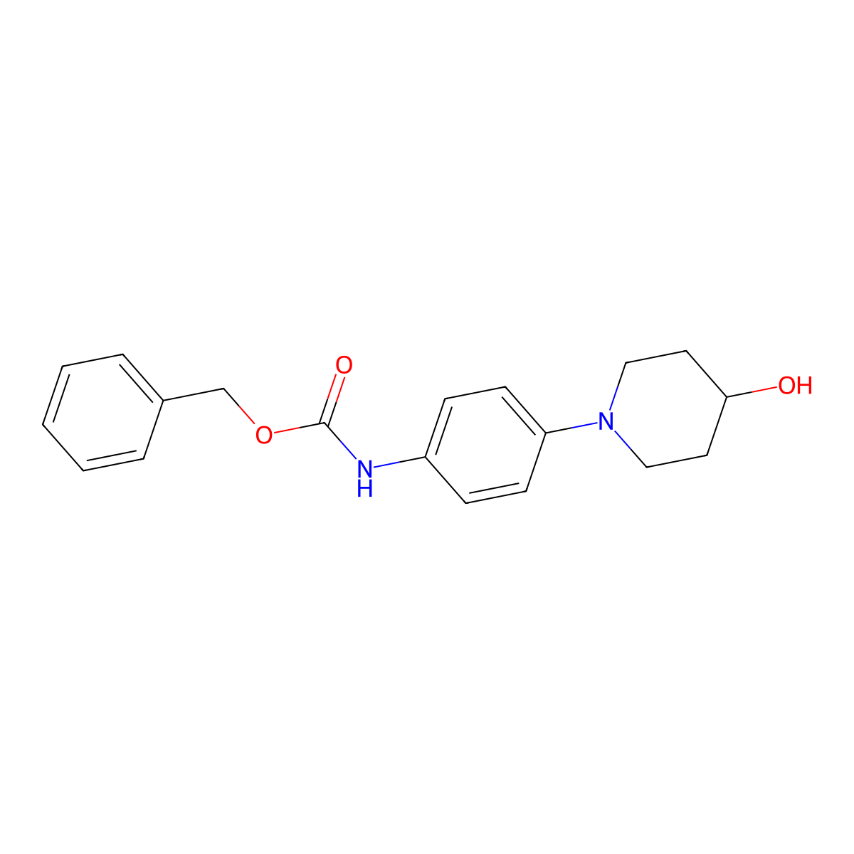 benzyl N-[4-(4-hydroxypiperidin-1-yl)phenyl]carbamate molecular structure, CAS 2318848-39-2