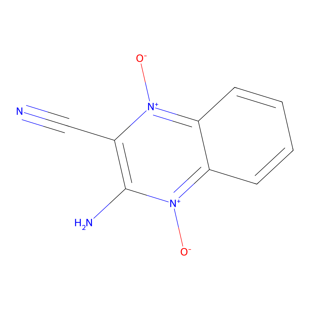 3-Aminoquinoxaline-2-carbonitrile 1,4-dioxide molecular structure, CAS 23190-84-3