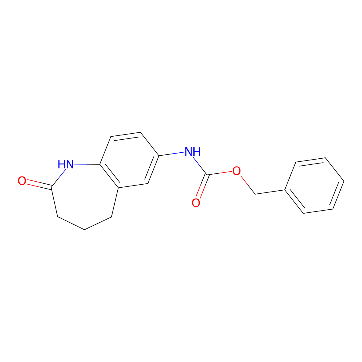 benzyl N-(2-oxo-2,3,4,5-tetrahydro-1H-1-benzazepin-7-yl)carbamate molecular structure, CAS 2319005-49-5
