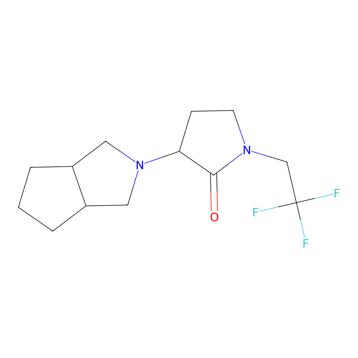 3-{Octahydrocyclopenta[c]pyrrol-2-yl}-1-(2,2,2-trifluoroethyl)pyrrolidin-2-one molecular structure, CAS 2319010-22-3