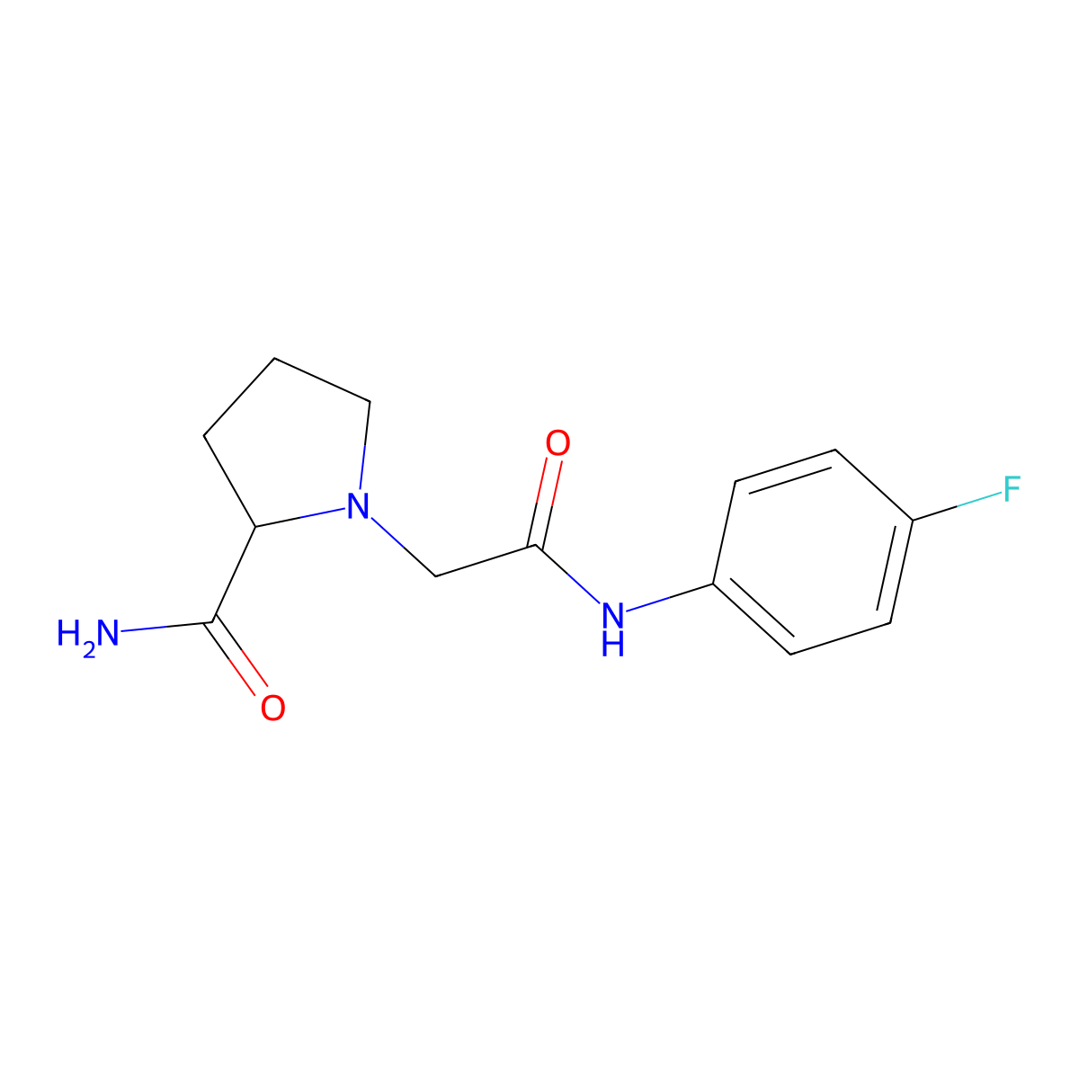 1-{[(4-Fluorophenyl)carbamoyl]methyl}pyrrolidine-2-carboxamide molecular structure, CAS 2319012-27-4