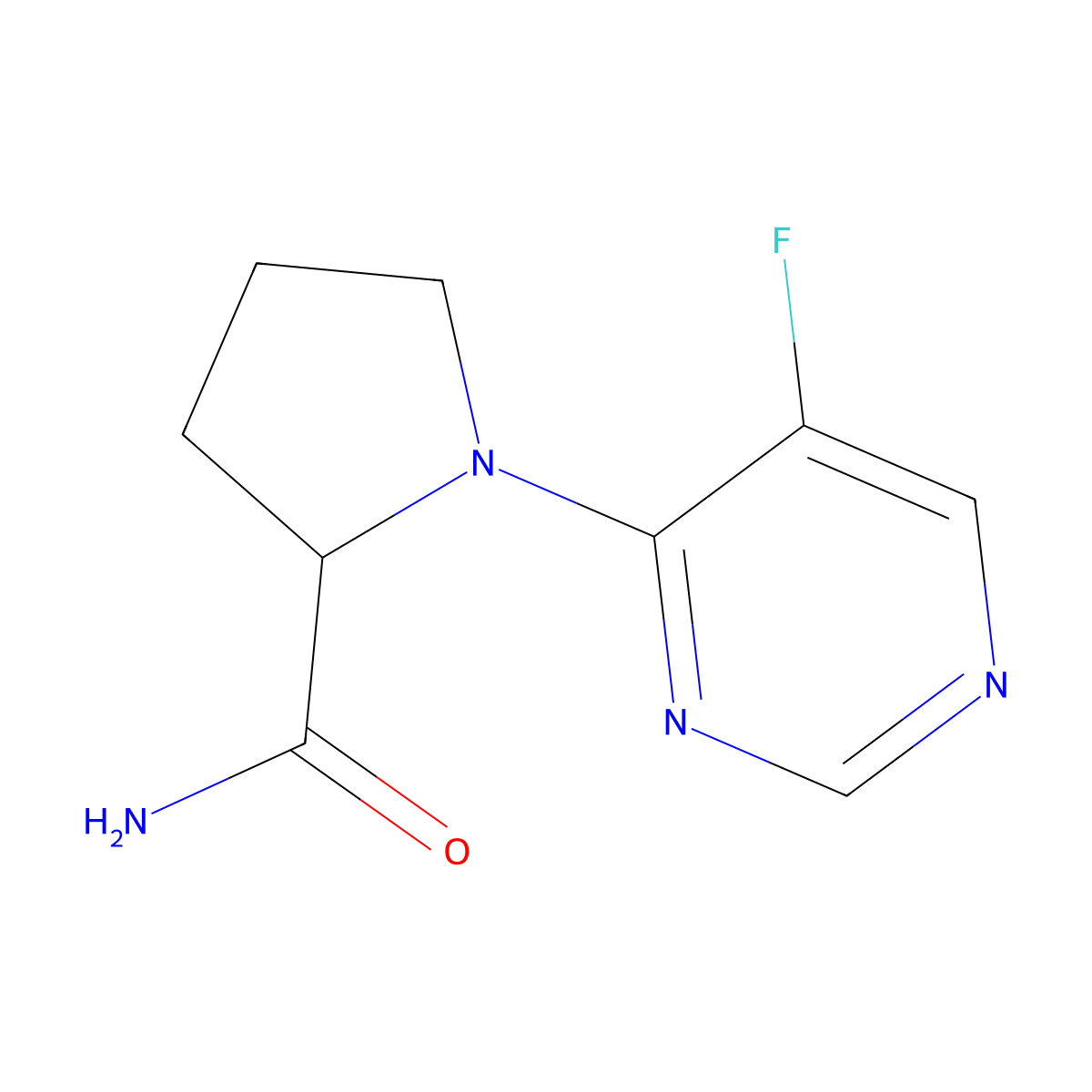 1-(5-Fluoropyrimidin-4-yl)pyrrolidine-2-carboxamide molecular structure, CAS 2319017-38-2