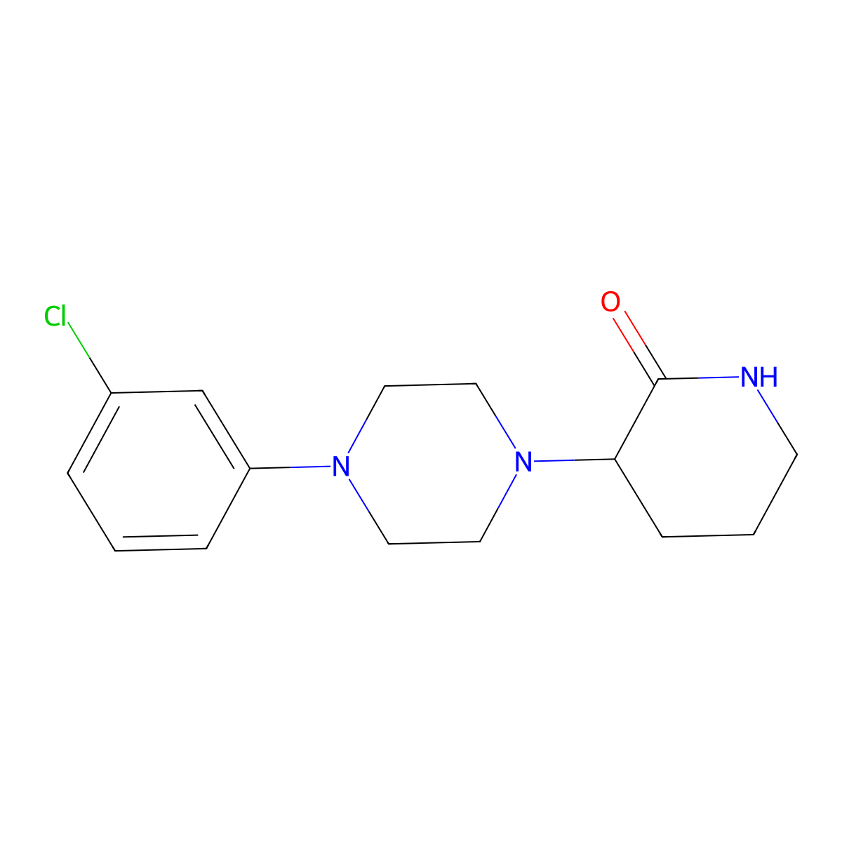 3-[4-(3-Chlorophenyl)piperazin-1-yl]piperidin-2-one molecular structure, CAS 2319041-26-2