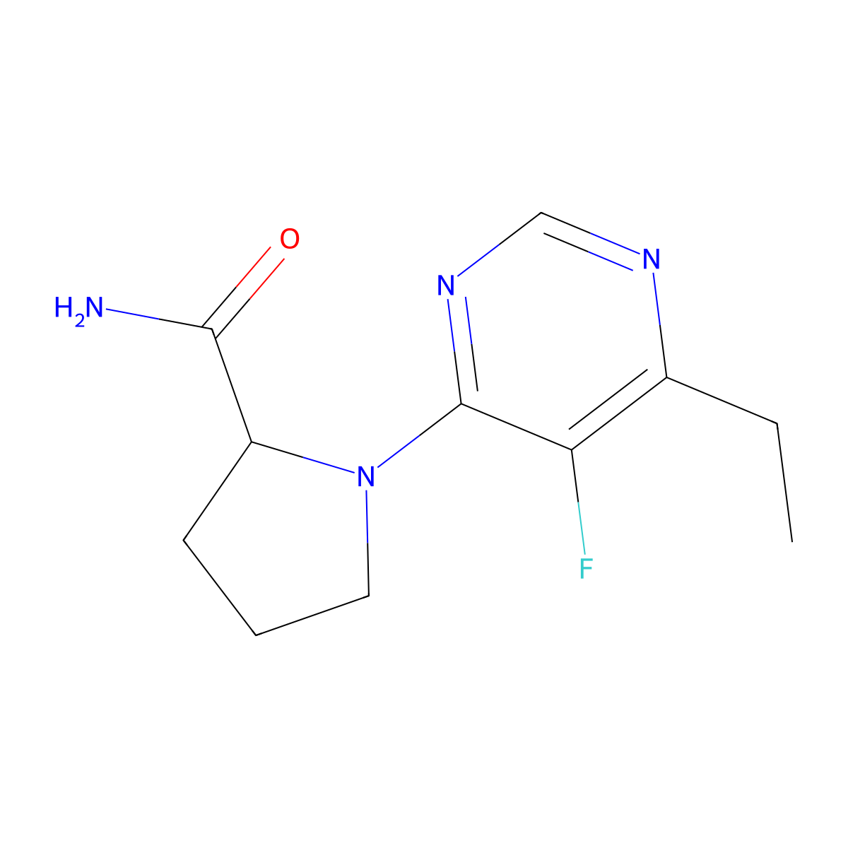 1-(6-Ethyl-5-fluoropyrimidin-4-yl)pyrrolidine-2-carboxamide molecular structure, CAS 2319041-61-5