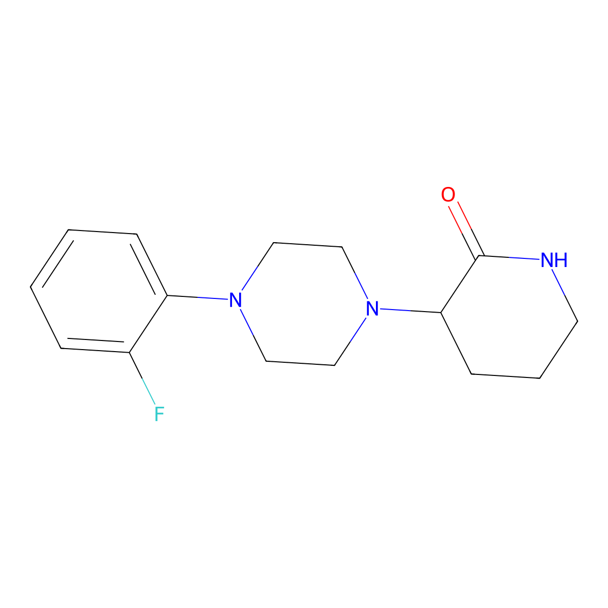 3-[4-(2-Fluorophenyl)piperazin-1-yl]piperidin-2-one molecular structure, CAS 2319044-50-1