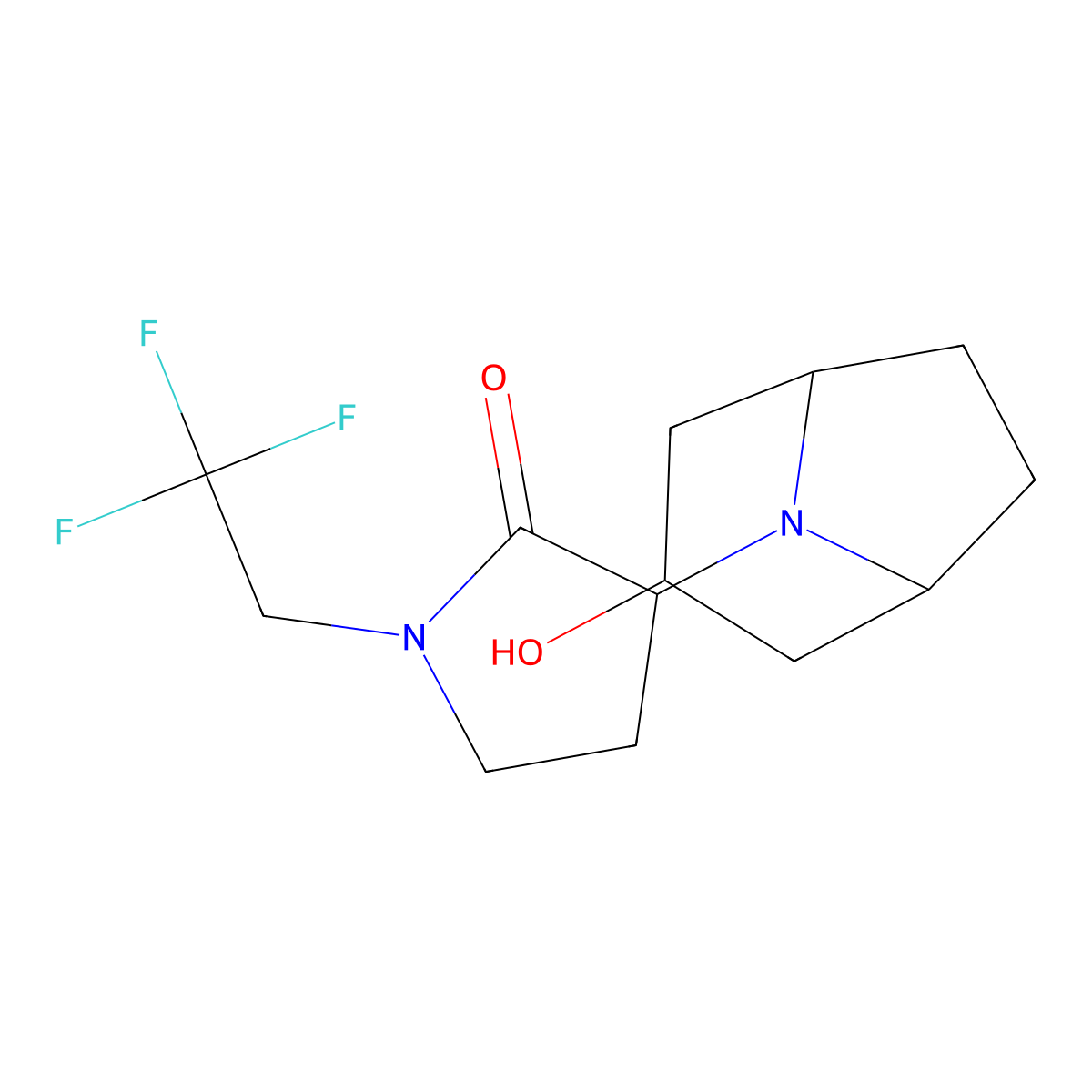 3-{3-Hydroxy-8-azabicyclo[3.2.1]octan-8-yl}-1-(2,2,2-trifluoroethyl)pyrrolidin-2-one molecular structure, CAS 2319045-44-6
