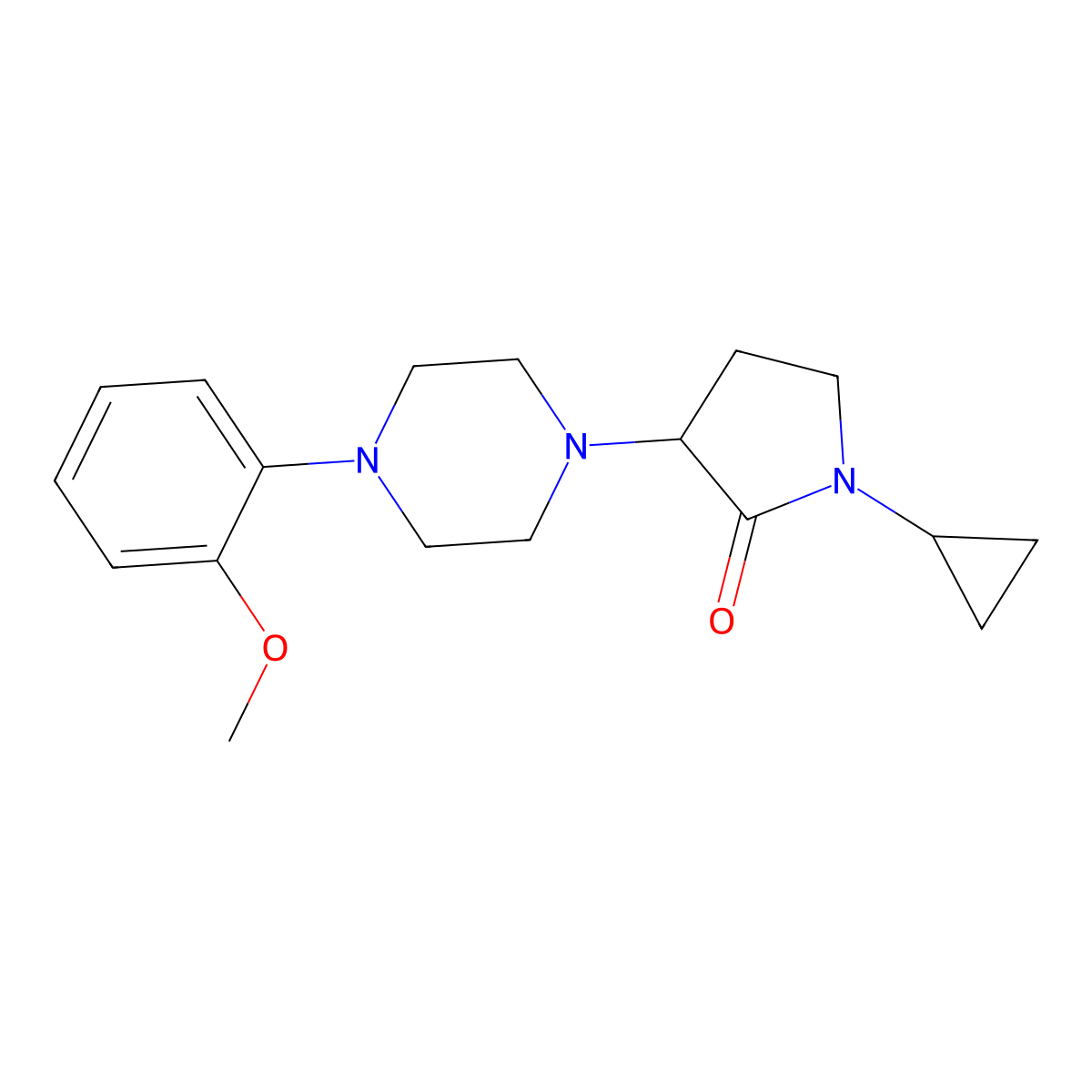 1-Cyclopropyl-3-[4-(2-methoxyphenyl)piperazin-1-yl]pyrrolidin-2-one molecular structure, CAS 2319045-69-5