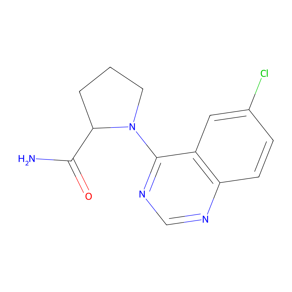 1-(6-Chloroquinazolin-4-yl)pyrrolidine-2-carboxamide molecular structure, CAS 2319047-23-7